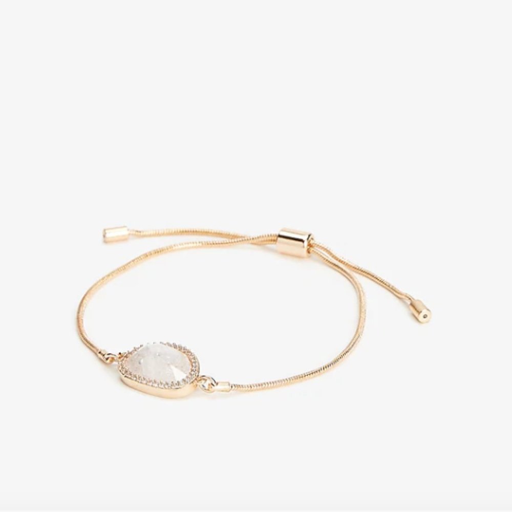 NEW NWT Express Stone Charm Pull Cord Bracelet